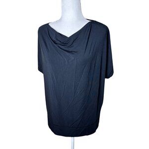 ATHLETA Drape Neck Short Sleeve Knit Top T Shirt Blouse Size Medium